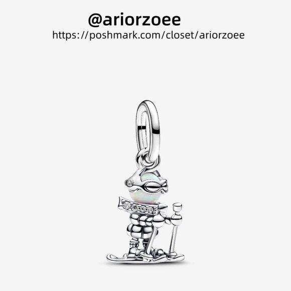 Pandora Skier Dangle Charm - Picture 1 of 2
